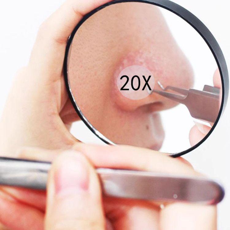 Portable 20x/30x Magnifying Mirror for Blackhead and Pimple Removal with Suction Cup