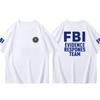 25 Plus Size Cotton Fbi Letter Printed T-shirt Military Style Cotton Jacket Short Sleeved Half Sleeved Casual Round Neck T-shirt