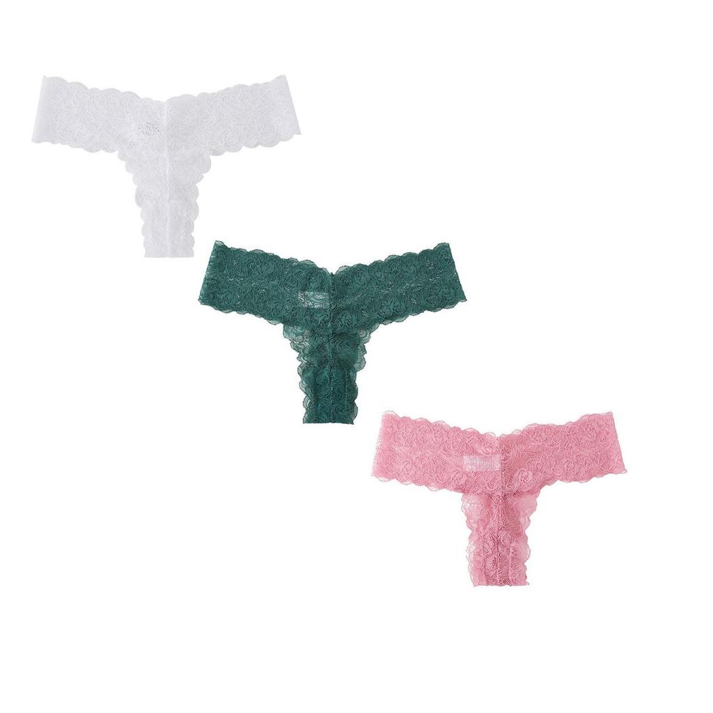 Ladies' Lace Thong Hollow Out Breathable Comfortable Seamless Underwear Six-piece Set