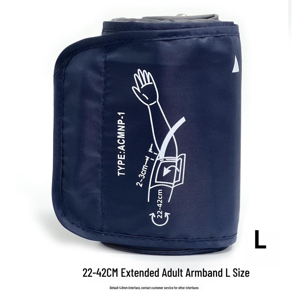 Upper Arm Blood Pressure Monitor with Extended Cuff and Connector for Home Use