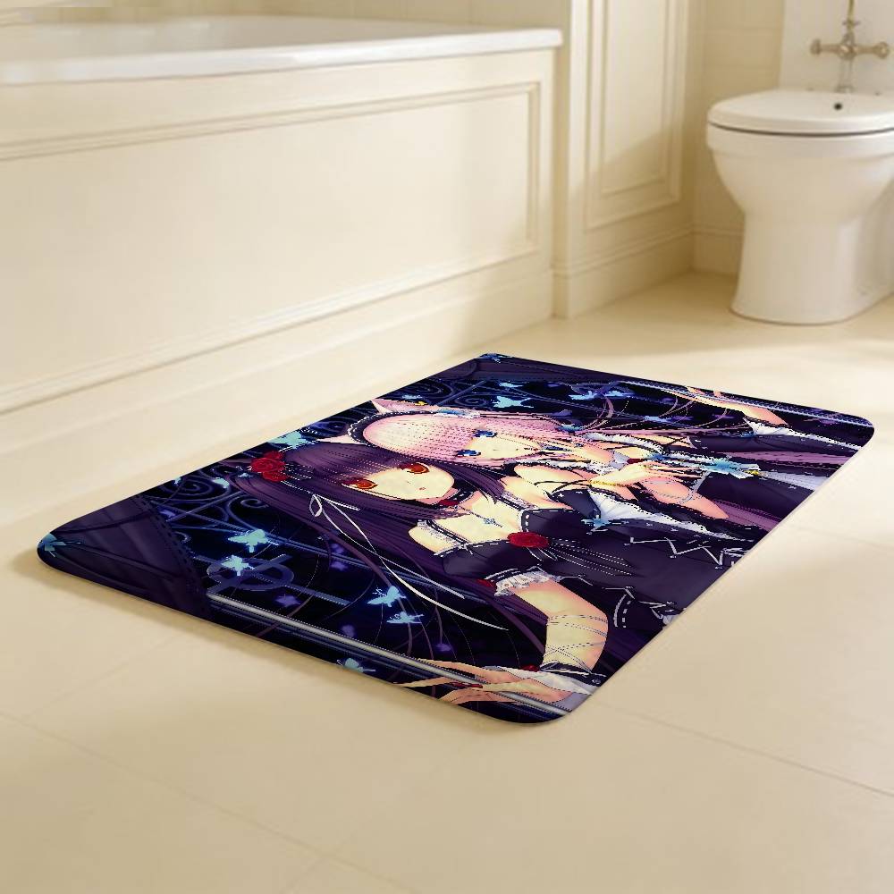 Anime Kawaii Girl Nekopara Door Mat Washable Non-Slip Living Room Sofa Chairs Area Mat Kitchen Doormat Area Rug