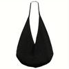 Elegant Black Crochet Tote Bag - Spacious Mesh Design with Detailed Stitching, For Travel & Shopping Travel Stylish Tote Bag Durable Handle Bag