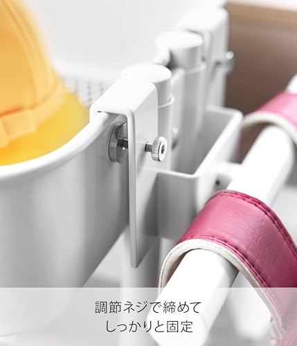 Yamazaki Tower Steel Wagon Hanger for School Bags and Backpacks, White, W26.2 X D7.5 X H8.9cm, Backpack Storage and Organization, Model 10771