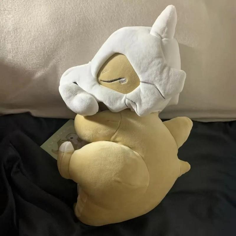 32Cm Sleeping Cubone Series Dinosaur Headgear Decoration Sleep Companion Doll Bedside Ornament Comfortable Sofa Hug Pillow Gift Items
