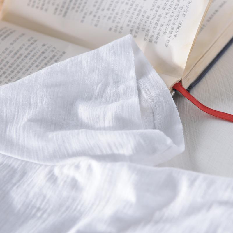 Summer Cotton Men's Casual O Neck Short Sleeve T-shirt Thin Breathable Comfortable Solid Color Male T-shirt