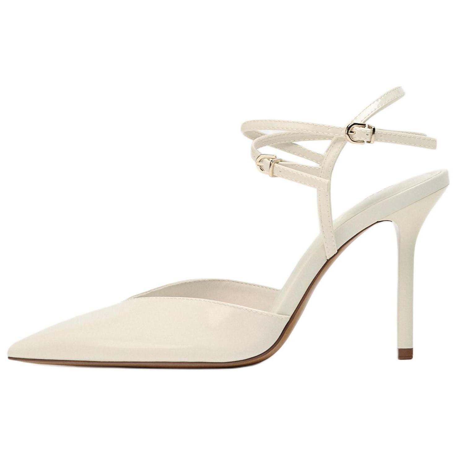 

ZARA Pointed Toe Slingback Stiletto Heels White Womens 12217510001 41