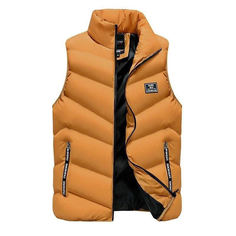 Menn Packable Vest Tykk vest Stativ -Up Krage Polstret Lett dunvest Vinterklær