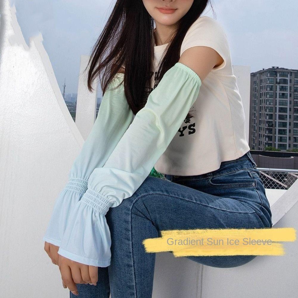 Elastic Sunscreen Arm Covers Thin Cycling Gloves Breathable Long Ice Silk Sleeves  Outdoor