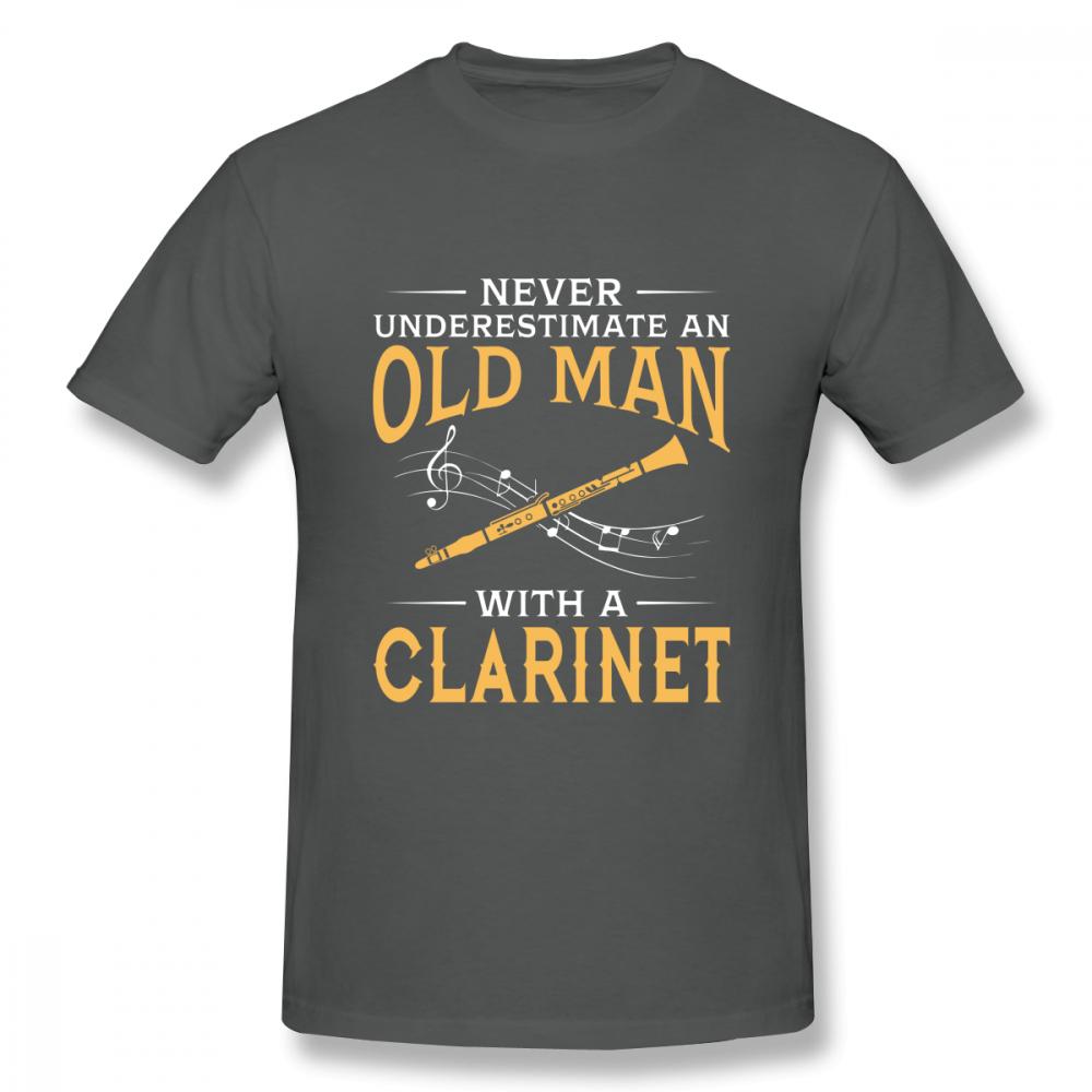 Never Underestimate An Old Unisex With A Clarinet T Shirt Boy Round Neck Tshirt 3d Print Tees Guys Punk Designer Streetwear