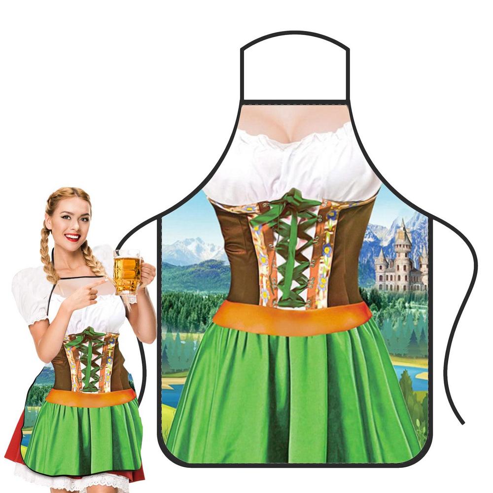 Oktoberfest Apron Personality Sexy Kitchen Waterproof Apron For Woman Delantal Cocina Hombre Barista BBQ Funny Muscle Apron Bibs