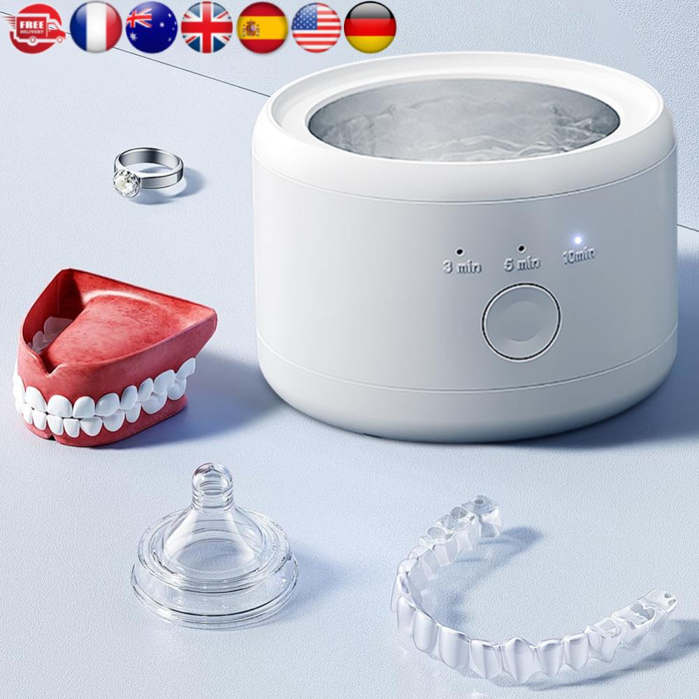 

Ultrasonic Electric Cleaner Machine One-Touch Operation High Frequency Vibration Cleaner 3 Speeds Timing for Home Office Travel spain