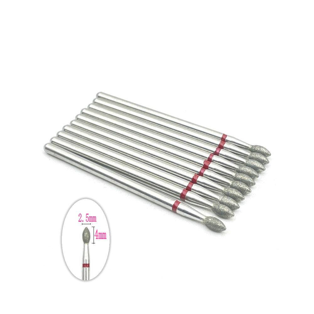 10pcs 2.35mm Shank Diamond Grinding Bur Drill Rotary Drill Dental Grinding Dental Polishing Burs Nail Drill Bits