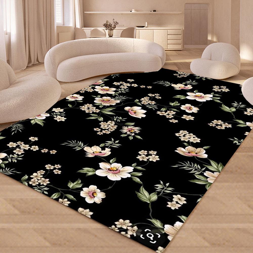 3D Nordic Flower Daisy Area Rug,Carpet Rug for Living Room Bedroom Sofa Doormat Kitchen Decoration Kids Play Non-slip Floor Mat