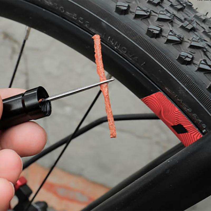 Bike Tubeless Tire Repair Kits Cycling Repair Tool Tyre Drill Puncture with Rubber Strips Bicycles Maintenance Tool