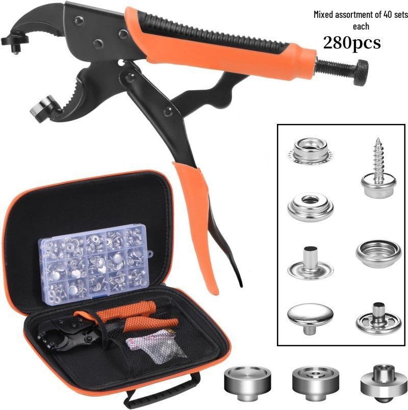 Heavy Duty Adjustable Snap Fastener Tool for Boat Covers with Large White Buckle