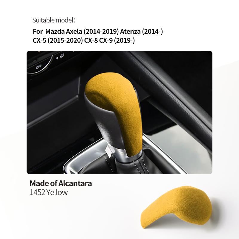 For MAZDA Atenza Axela CX4 CX5 2014-2020 CX3 CX8 2019-2024 Made of Alcantara Car Gear Shift Knob Cover Trim Interior Accessories