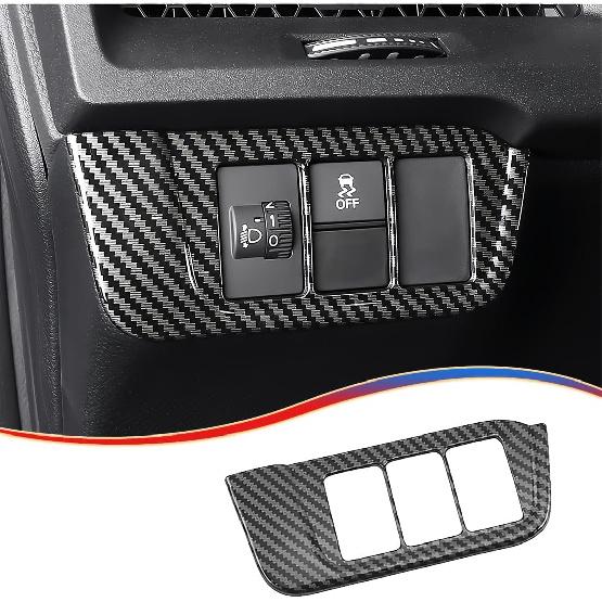 1PCS Car Headlight Switch Buttons Panel Cover Trim for Honda CRV 2024 2025 2026 - ABS Carbon Fiber Sport Interior Accessories