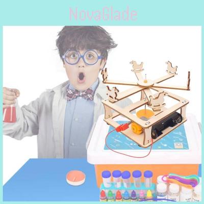 Hölzernes DIY Drehkarussell-Stamm Lernspielzeug für Kinder Handgemachtes Wissenschaftsexperiment