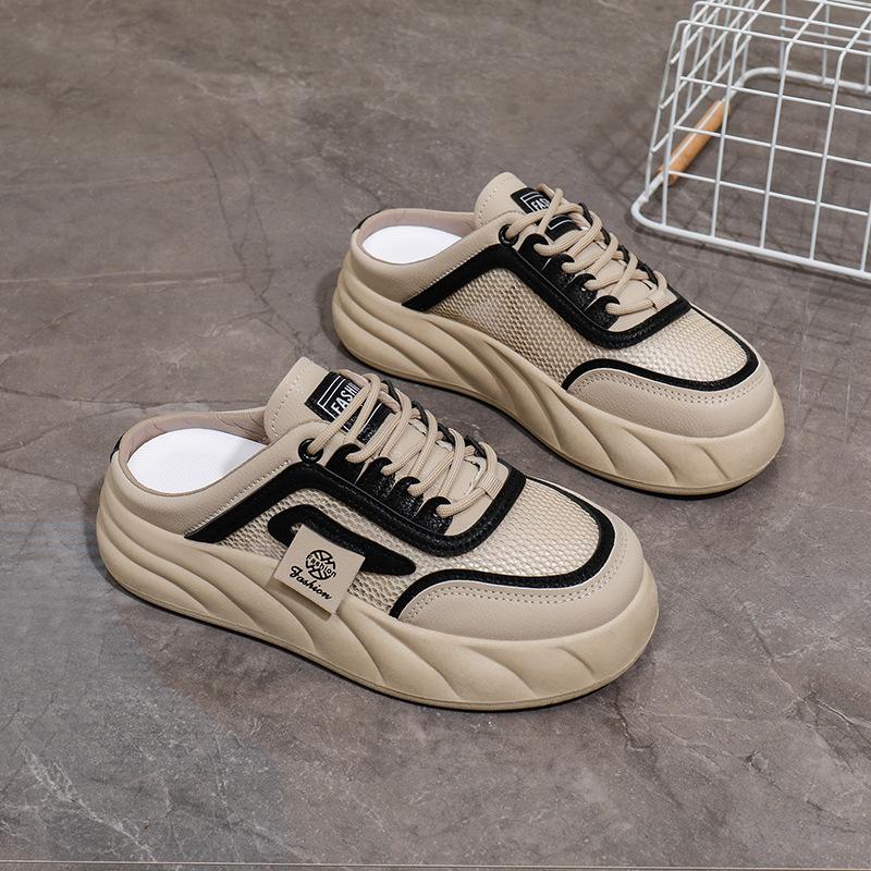 Summer Woman's Mules Baotou Slippers Designer New Women Half Slippers Casual Flats Shoes Women Sandals Outdoor Walking Footwear