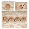 KATOMOKU muku mini clock, round, white, km-26WH, wooden table clock, 85 x 85 x 46 mm