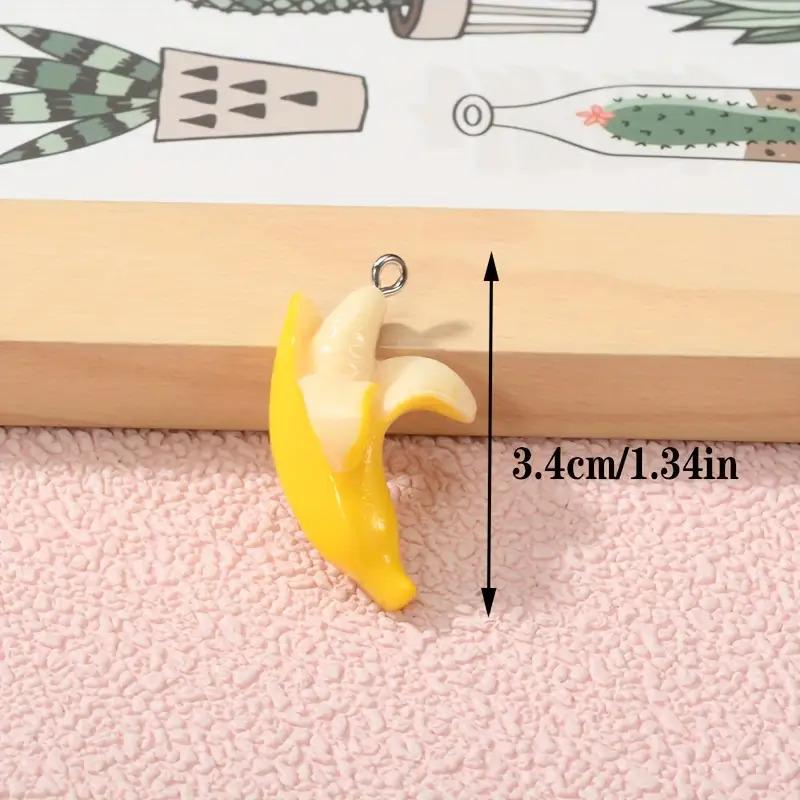 15 Realistic Banana Ornaments - with Hanging Rings, Can Be Used for DIY Jewelry Making, Keychains, Bag Decoration - Cute Banana