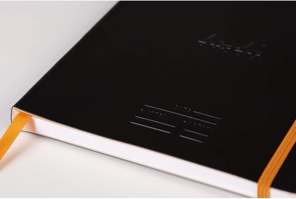 Rhodia Notebook Rhodiarama Meeting Book, A5, 160 Pages, with Pen Holder and Band, Black, Cf117782