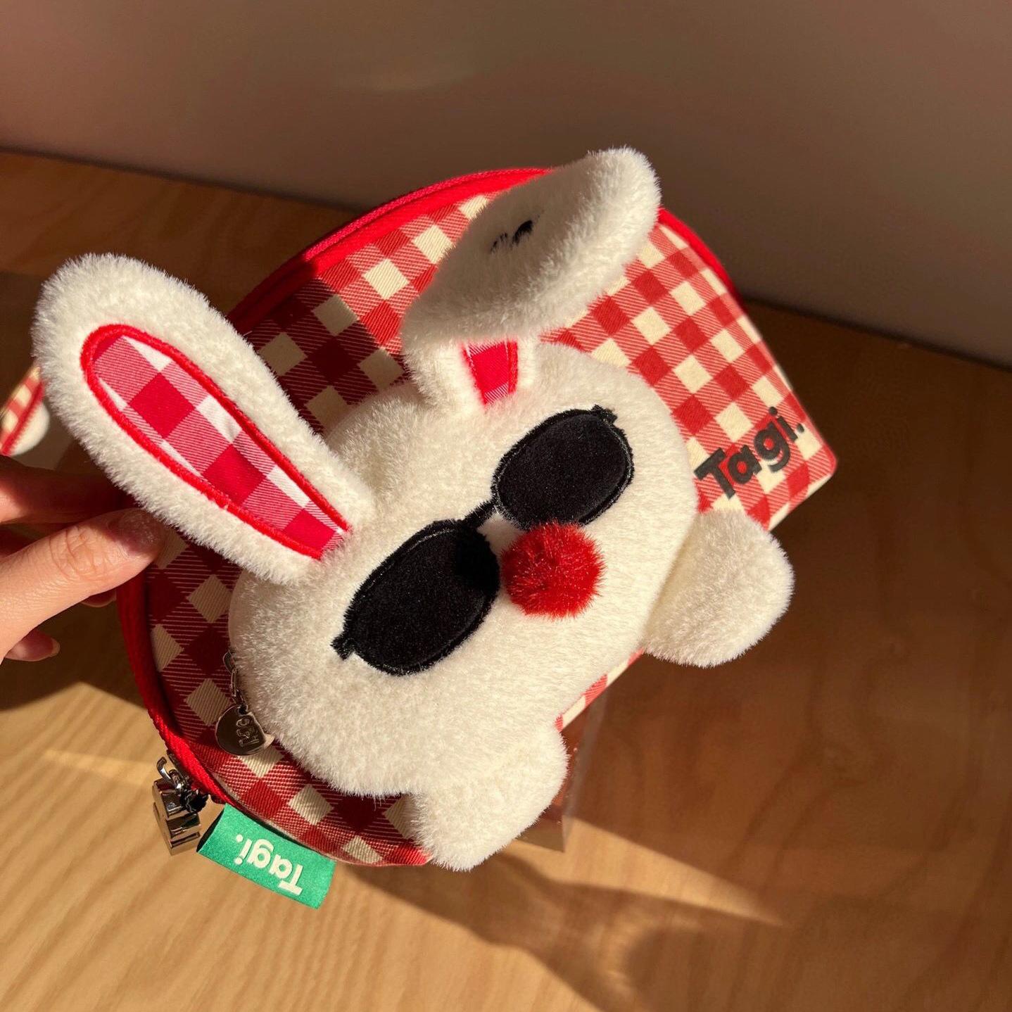 

Портативная джинсовая косметичка большой емкости Love, сумка для хранения в виде ракушки, клетчатая сумка для туалетных принадлежностей Tapi Rabbit, дорожная сумка для ланча