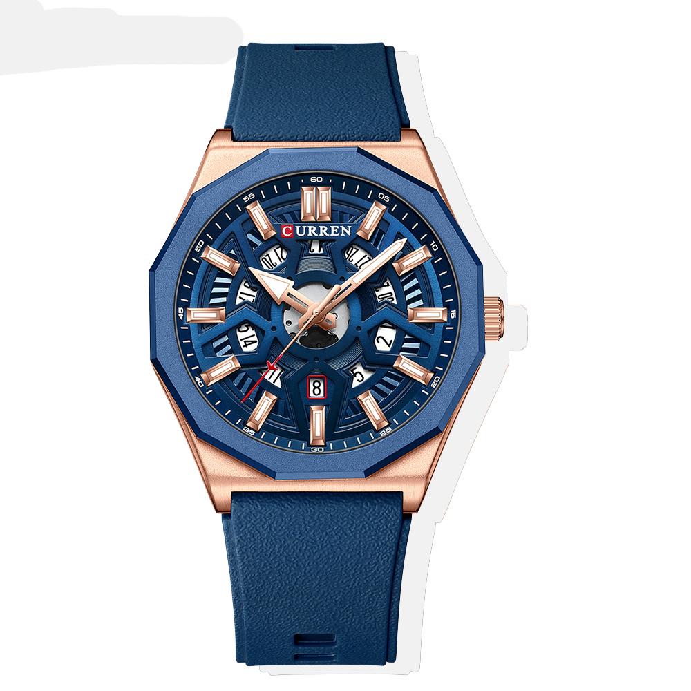 CURREN 8437 Luxury Fashion Casual Design Quartz Watch Luminous Hands Silicone Strap Wristwatches for Men's Montre Relojes Homme