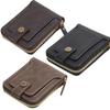 Vintage Men Short Wallet Zipper Bifold Multi Function Card Holder With Coin Pocket Classic PU Leather Purse For Daily Business