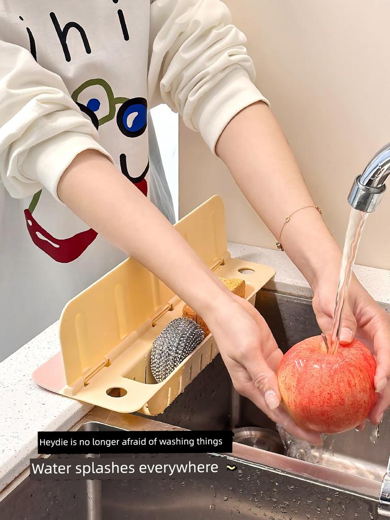 Silicone Sink Water Barrier Kitchen Sink Dishwashing Basin Anti-Splash Water Barrier Partition Silicone Water Barrier Strip