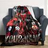 Name Custom Band Slipknot Print Flannel Blanket High Quality Warm Comfortable Cover for All Seasons Perfect for Gifts Home Decor