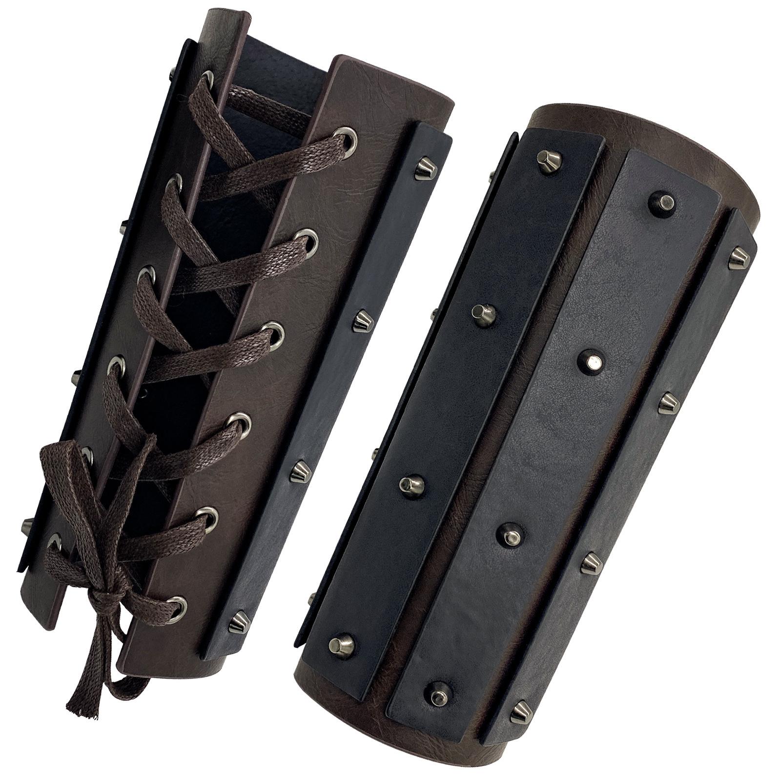 

Винтажный напульсник с заклепками и шипами, средневековые доспехи, косплей, аксессуары для костюма для вечеринки, ролевая игра, ренессансный наруч темно-синий