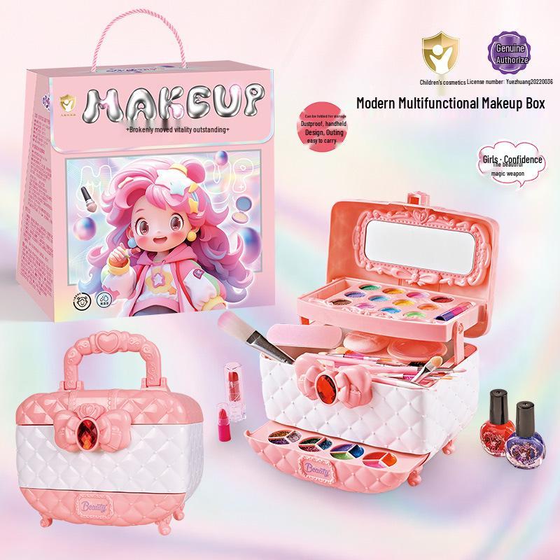 Prinzessin Make-up Set für Mädchen - Kosmetikkoffer mit Lippenstift & Nagellack