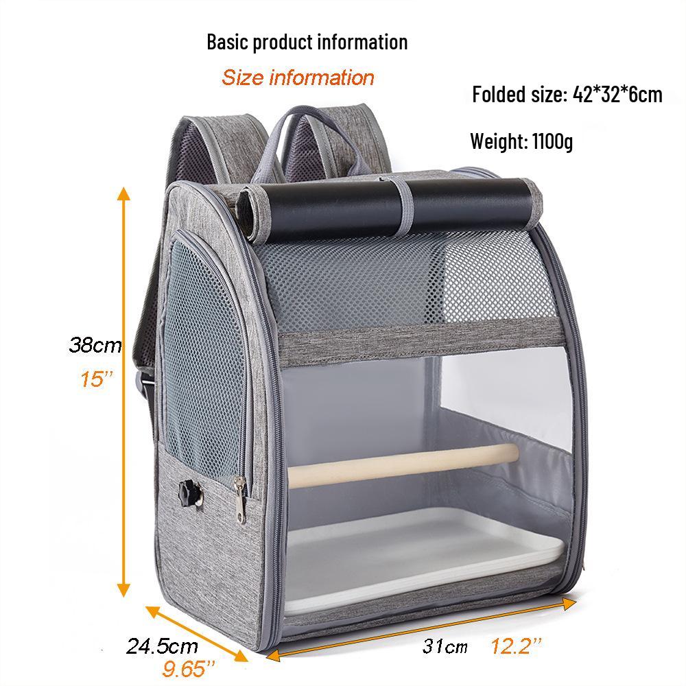 Compact Transparent Bird Travel Backpack for Small Pets