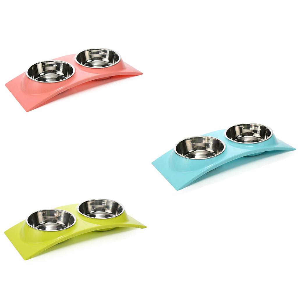 Premium Quality Double Food Water Pet Feeding Bowl For Puppies And Kittens With Non-slip Design