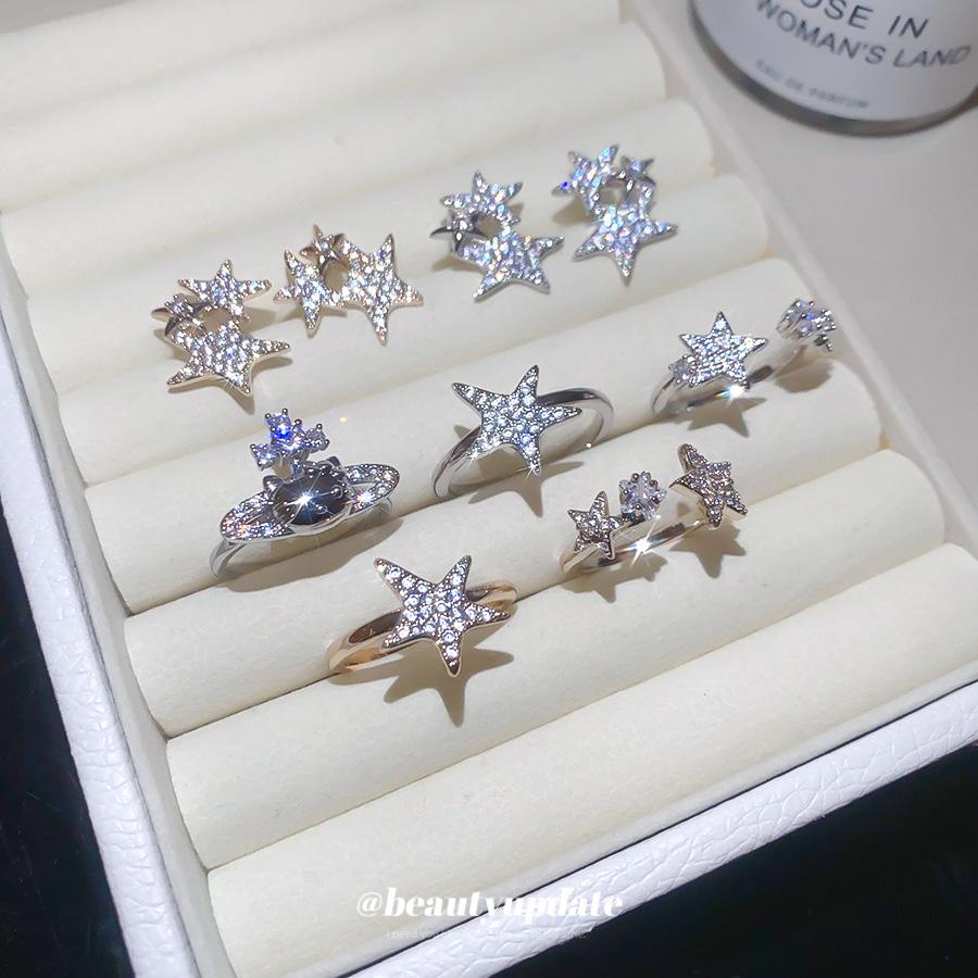 Elegant Star Zirconia Ear Cuff: No Piercing Needed, Fashionable High-End Style for Women