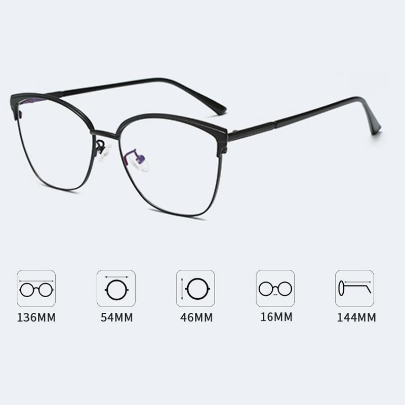 New Anti-blue Light Glasses, Retro Metal Glasses Frames, Fashionable Cat-eye Flat Glasses For Men And Women