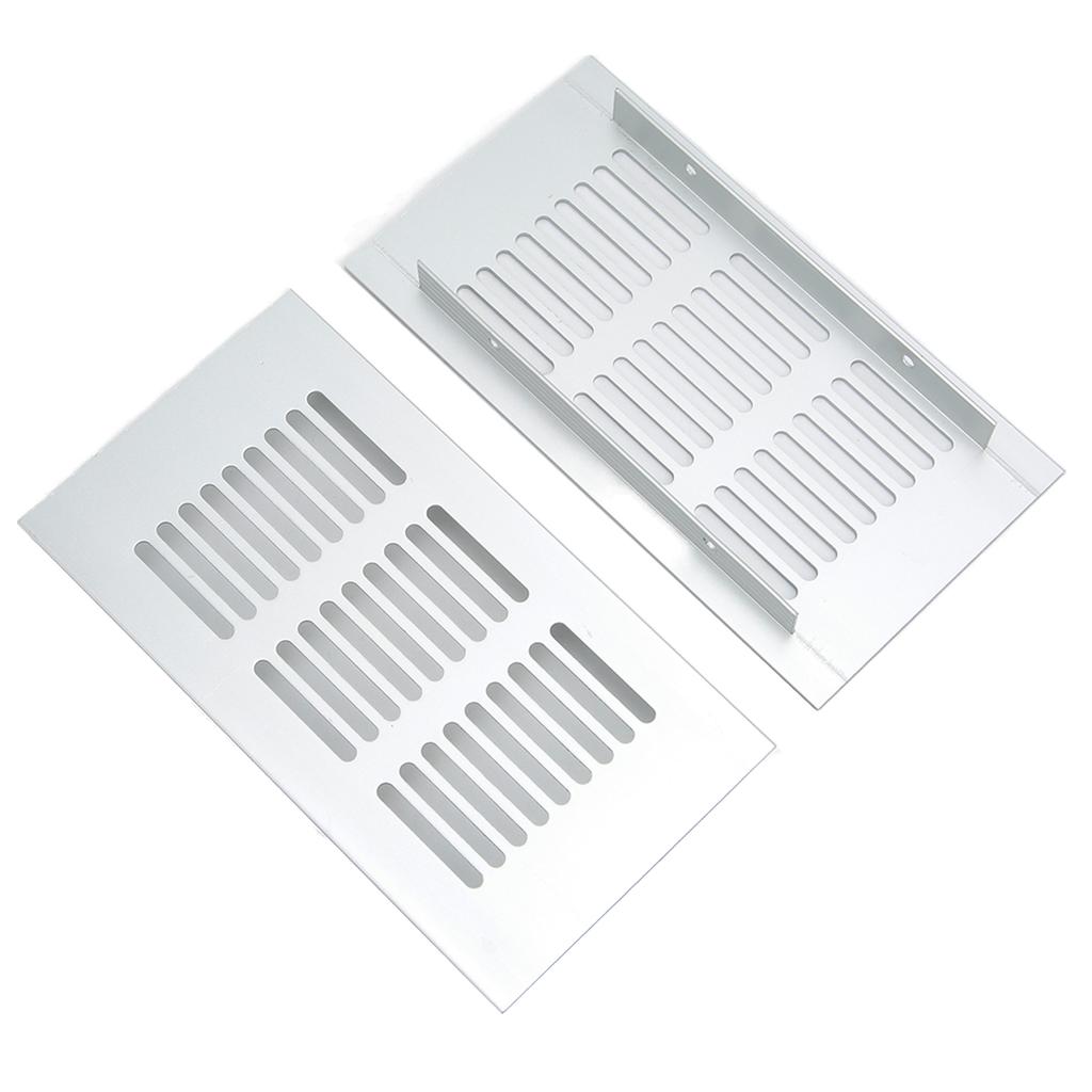 Vent Grille Heat Dissipation Aluminum Alloy Silver Rectangular Ventilation Grille Cover for Cabinet Closet RV