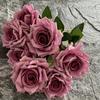 Artificial Roses Bundle Silk Fake Flowers Wedding Decor Simulation Flower Diamond Red Blue Rose el Garden Decoration Plant