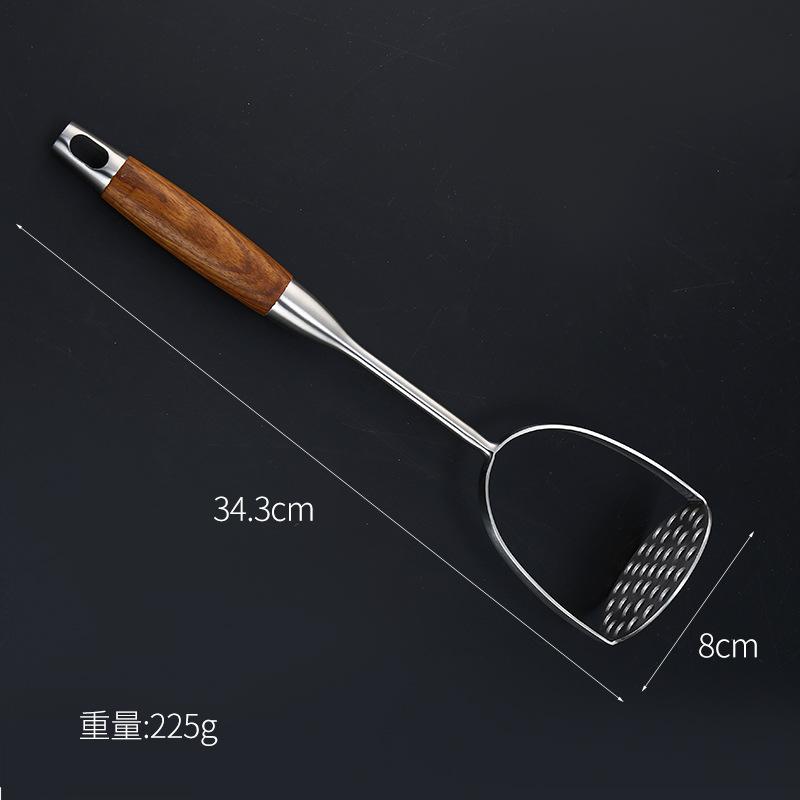 Stainless Steel Potato Masher & Ricer - Animal Jacquard Handle | Baby Food Tool