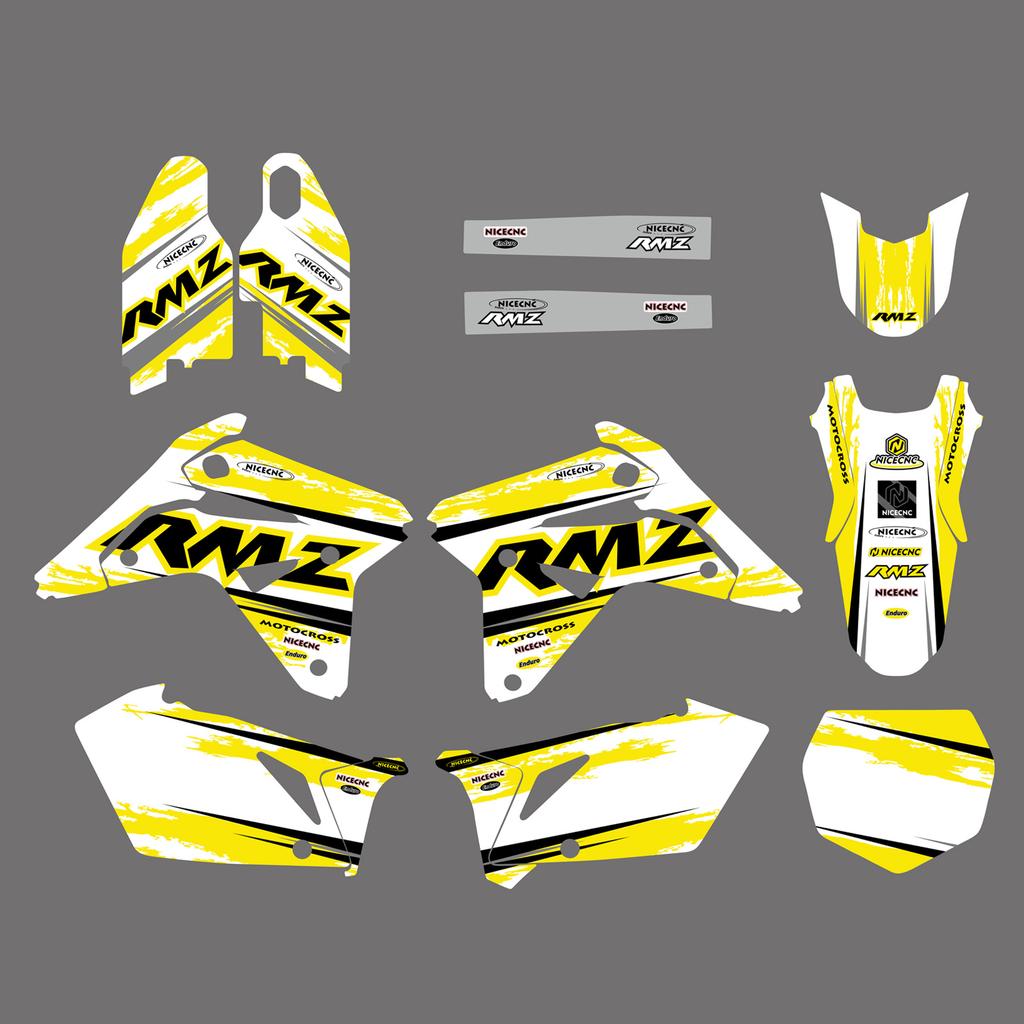 NICECNC For Suzuki RMZ450 RMZ 450 RM-Z 450 2007 Motorcycle Fairing Graphics Background Decals Sticker Kit Customize