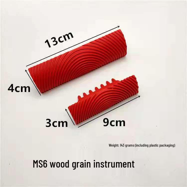 Rubber Wood Grain Roller & Sheet Art Tool Set - 3" & 6" for Paint Texture Coating