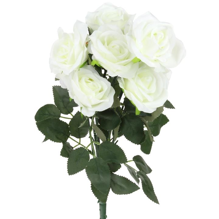Bouquet of 9 Roses Artificial Flowers Roses Ready-made Rose Composition for a 45 cm Vase - White