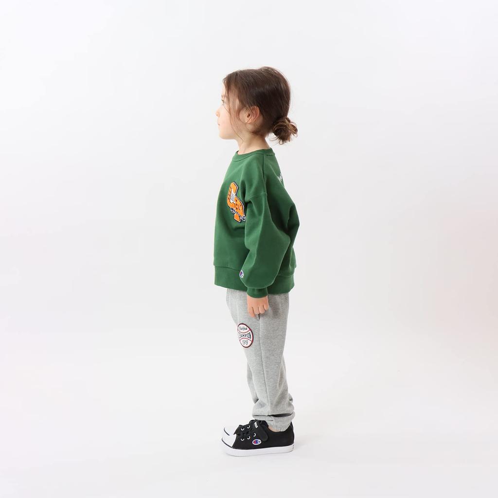 Sweatshirt Kids Long Sleeve Round Neck Cotton Loose Fit Graphic Logo Print Crew Neck Sweatshirt Boys Casual Dark Green [Champion] 100% CK-Y007