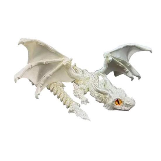 DYS 3D Printed Articulated Dragon Figurine with Adjustable Wings and Unique Eyes, Movable Joints Sculpture for Home Decor Fantasy Gift Lovers