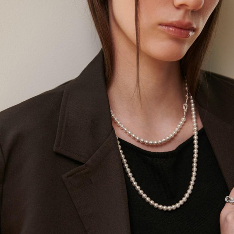 Cotoit Knutpunkt Pärlhalsband Kort(6 mm)