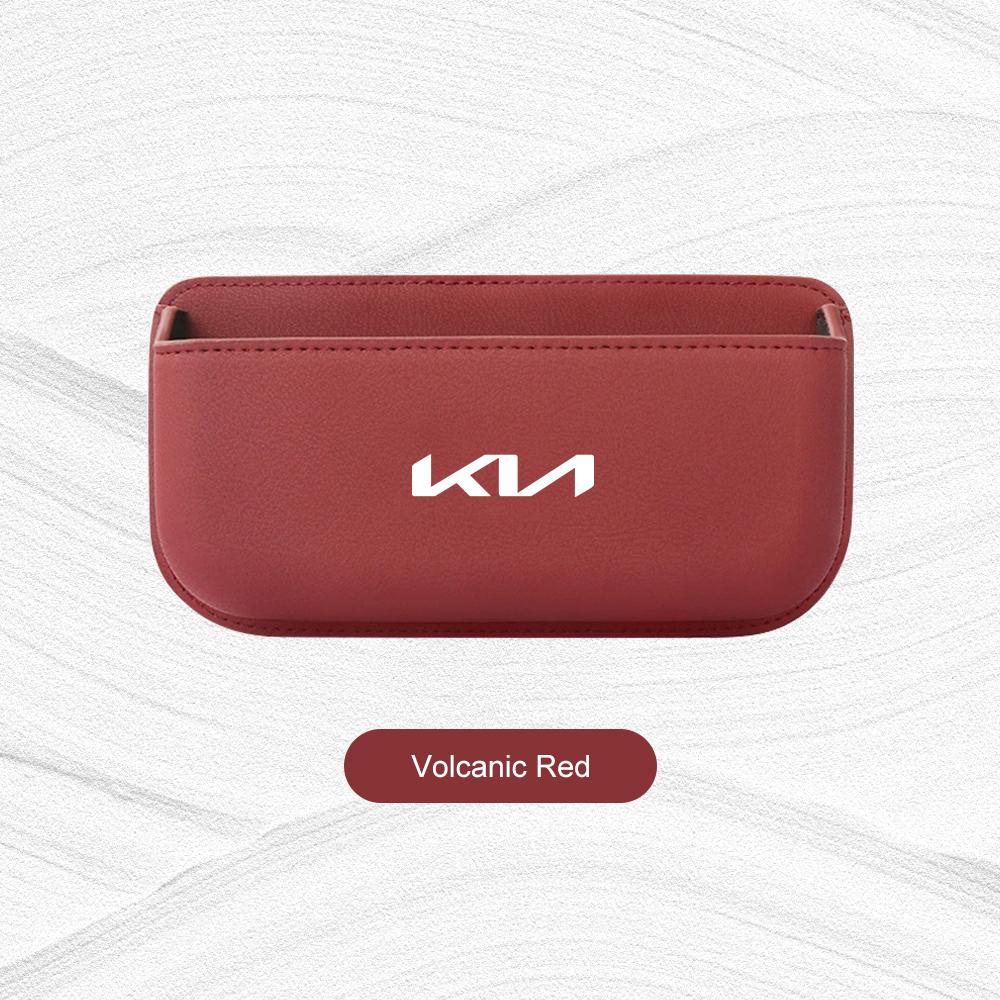LYSH4 Leather Car Side Pocket Organizer Bag for KIA K3 K5 Sportege Picanto Optima Soul Ceed Sorento Forte Adhesive Door Storage Pouch