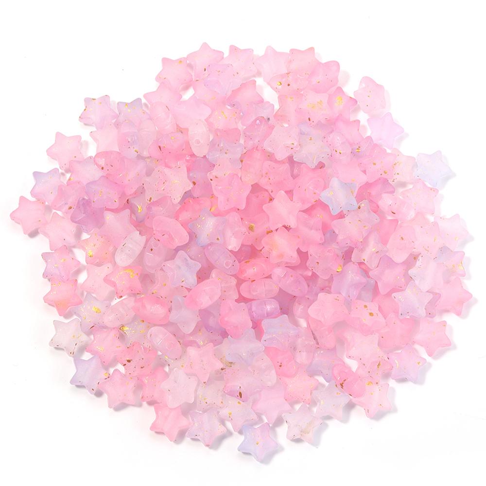 200 Stück 9x10mm Stern Acrylperlen Bunt Transparent Lose Abstandshalterperlen Für Schmuckherstellung DIY Armbänder Halsketten Zubehör