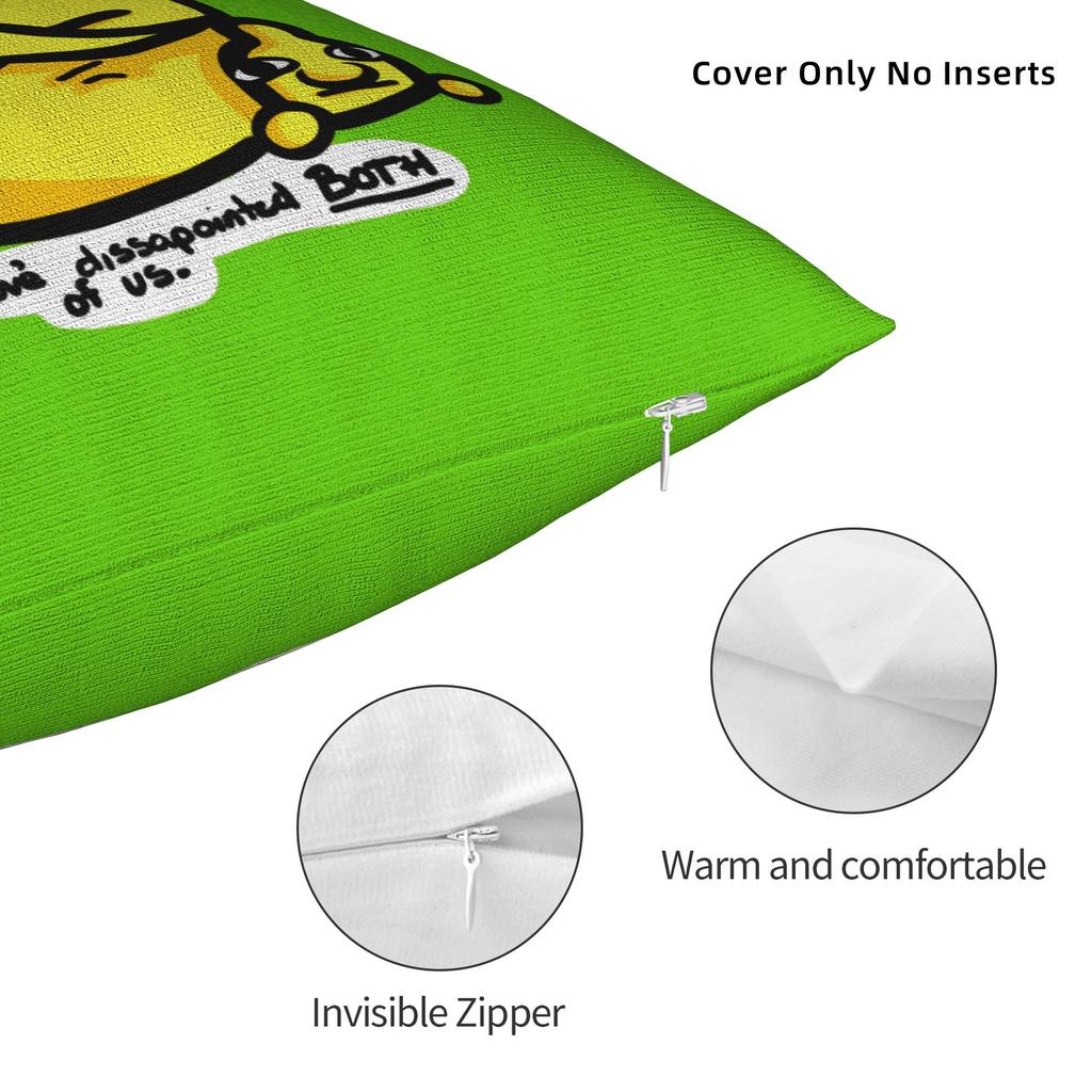 Grab And Sweet Dissaprove Lemongrab Square Pillow Cases Cushion Covers Novelty Zipper Decor Pillowcase For Home 18"X18"