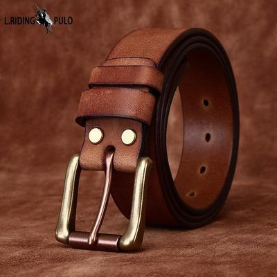 Gürtel Herren Echtes Rindsleder Oberfläche Ausgewaschener Vintage Mattiert Distressed Trendiger Lässiger Jeansgürtel